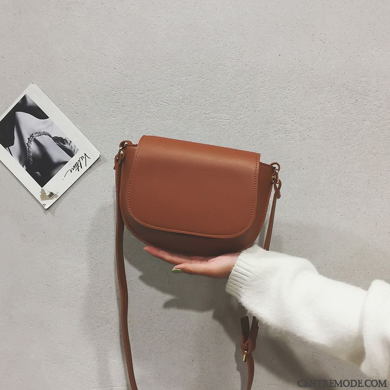 Sac À Bandoulière Femme Rétro L'automne Hiver Simple Mode Ultra Bordeaux