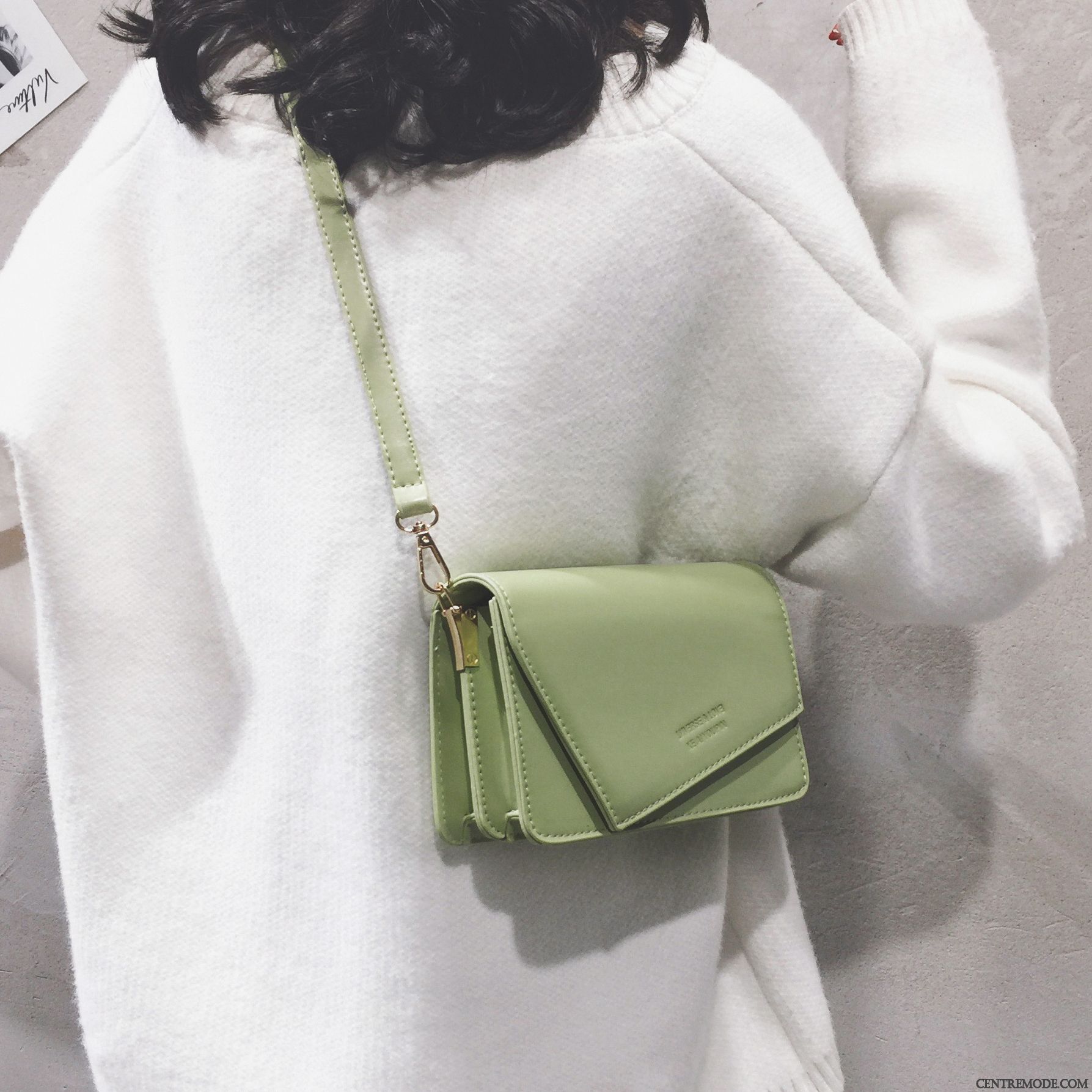 Sac À Bandoulière Femme Sac De Messager Le Nouveau All-match Petit Simple Rétro Vert