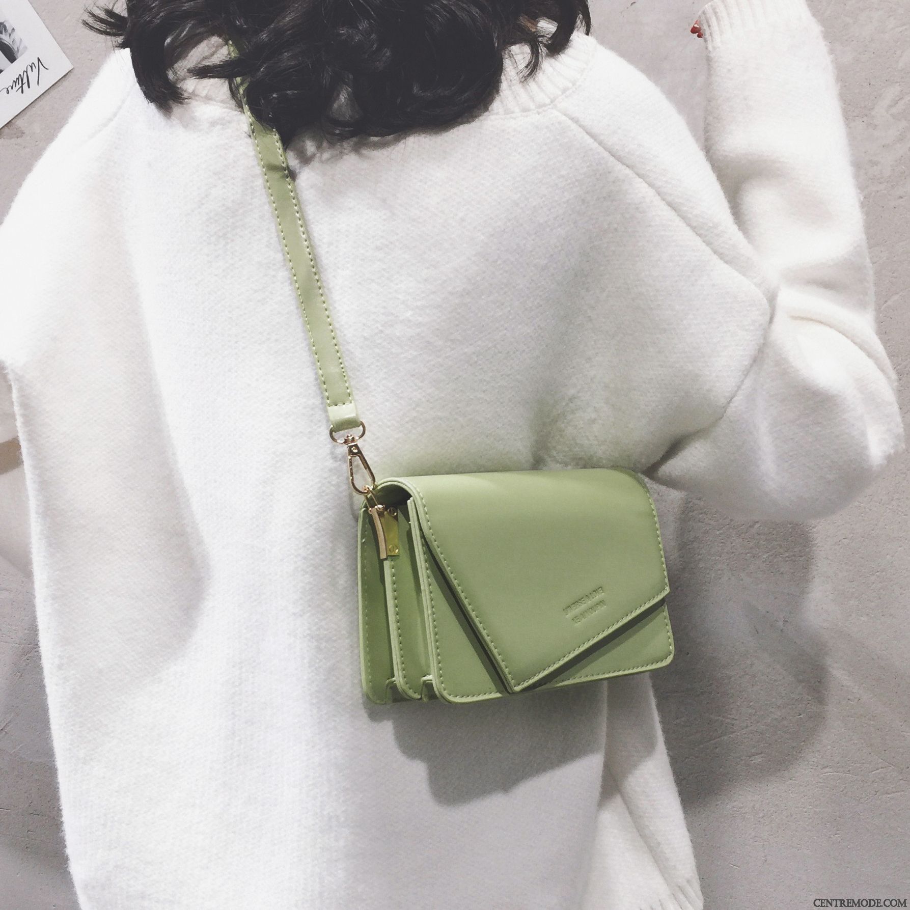 Sac À Bandoulière Femme Sac De Messager Le Nouveau All-match Petit Simple Rétro Vert