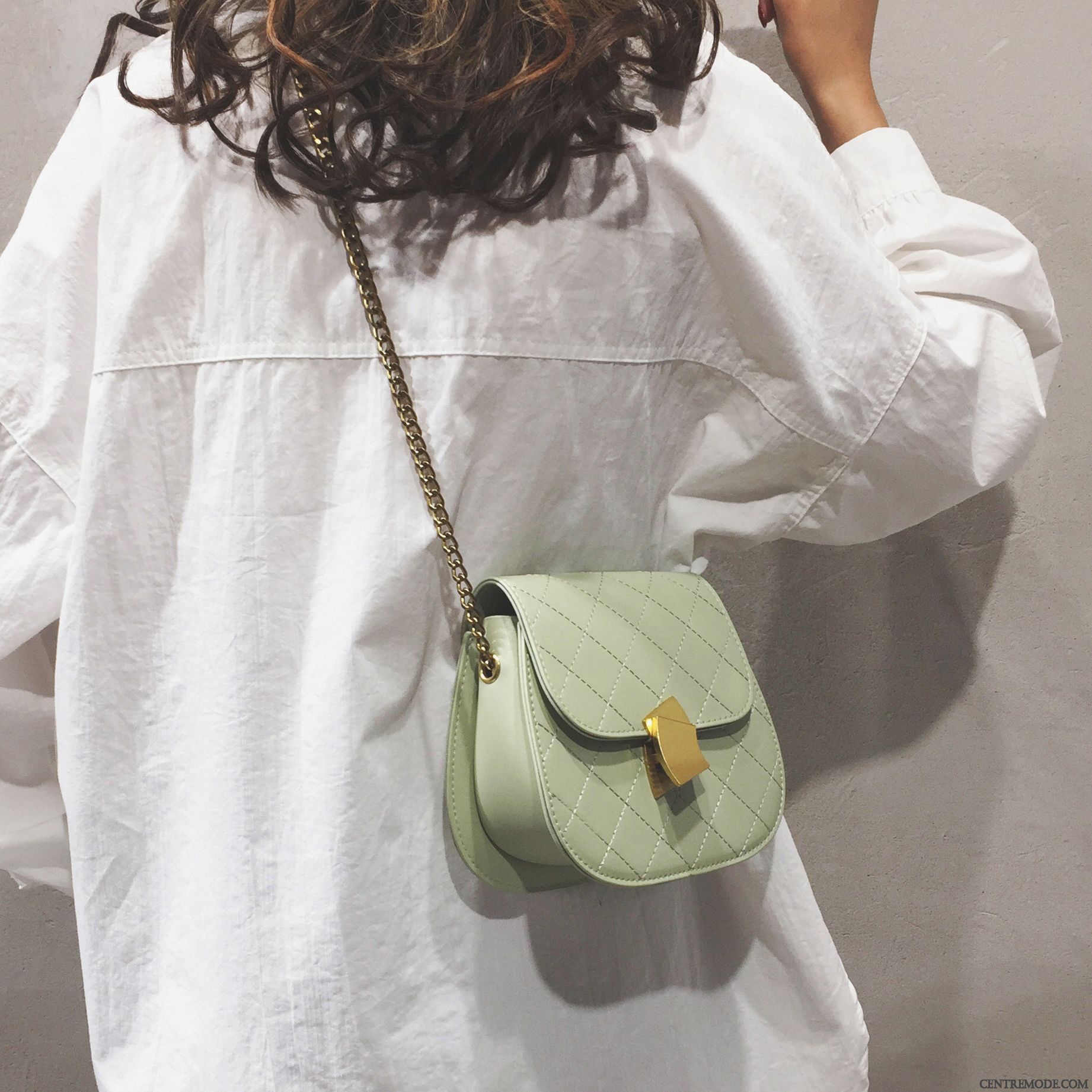 Sac À Bandoulière Femme Tempérament Le Nouveau Sac De Messager Tendance Chaîne Mode Vert