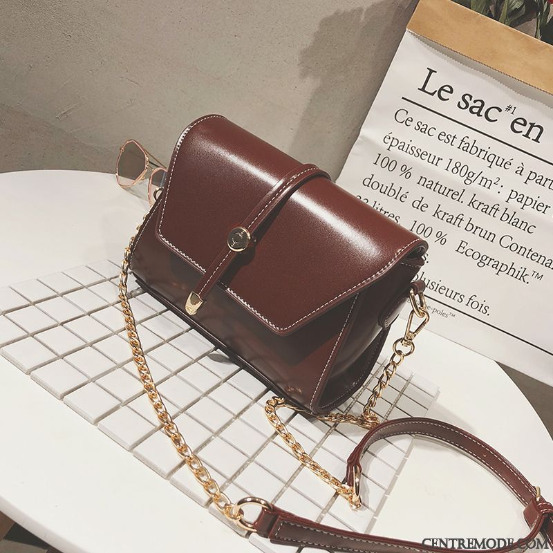 Sac À Bandoulière Femme Tendance All-match Chaîne Petit Le Nouveau Bordeaux