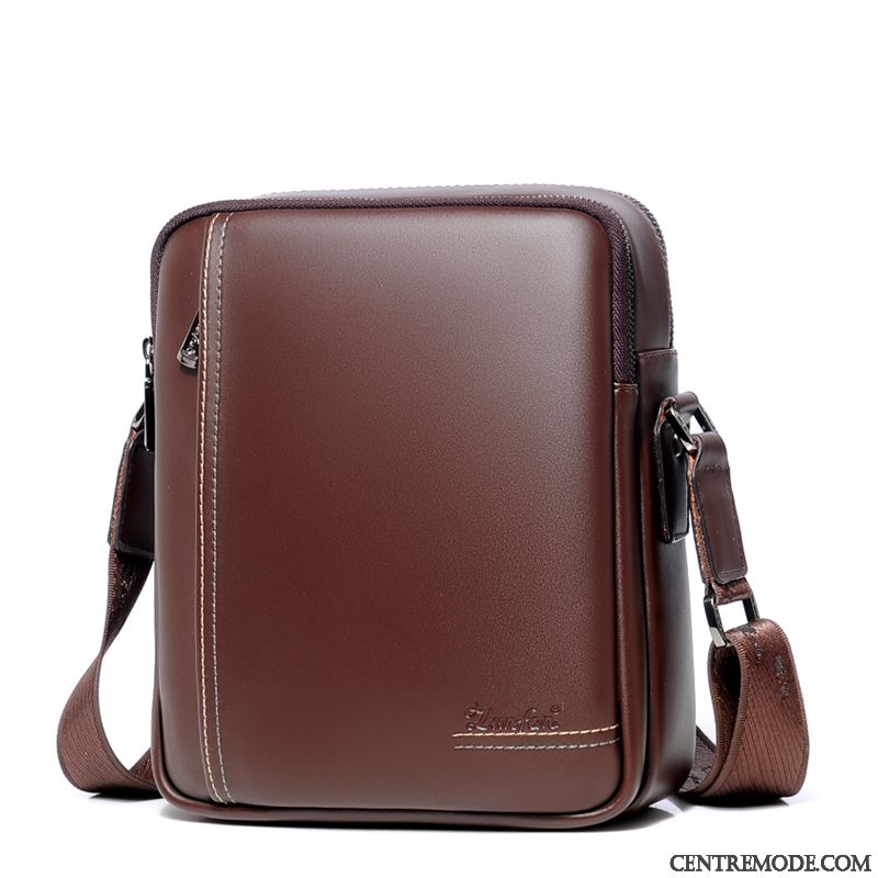 Sac À Bandoulière Homme Cuir Loisir Sacs À Bandoulière Sac À Dos Sac De Messager Le Nouveau Marron