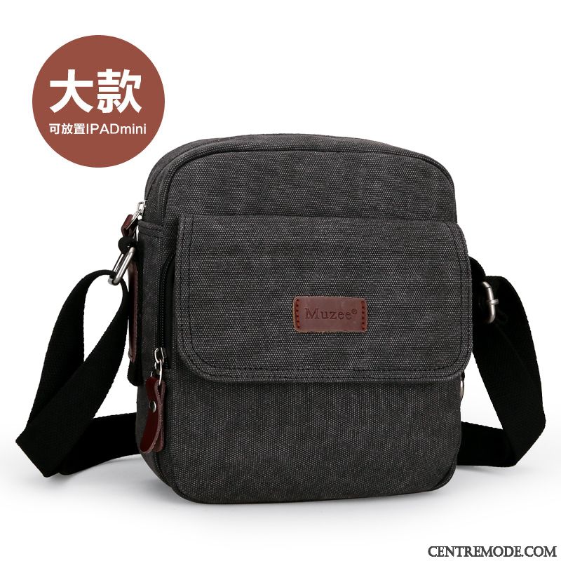 Sac À Bandoulière Homme De Plein Air Sac De Messager Sacs À Bandoulière Toile Loisir Sport Brun