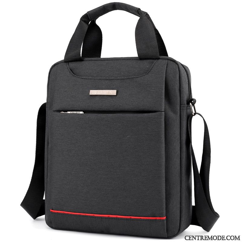 Sac À Bandoulière Homme Entreprise Tissu Oxford Cartable Tendance Section Verticale Sac À Main Noir