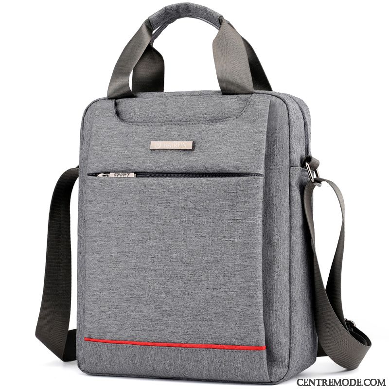 Sac À Bandoulière Homme Entreprise Tissu Oxford Cartable Tendance Section Verticale Sac À Main Noir