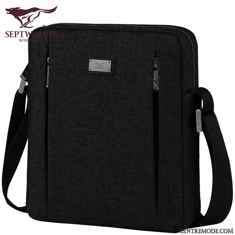 Sac À Bandoulière Homme Grand Sac À Dos Tissu Oxford 7cm Entreprise Loisir Noir