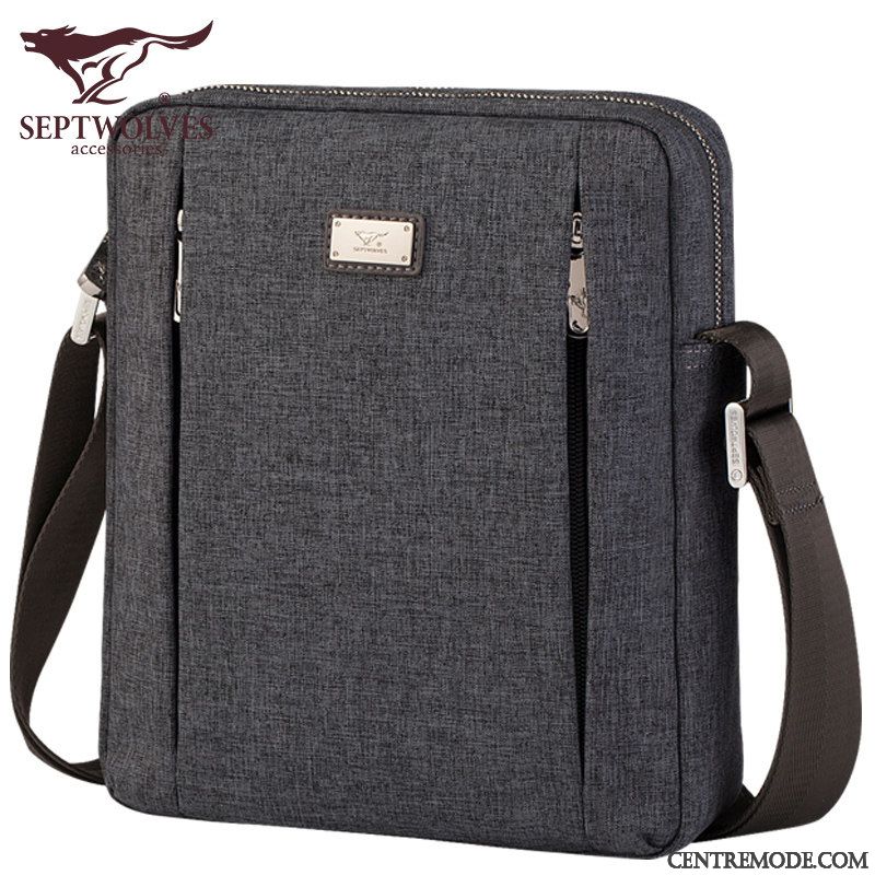 Sac À Bandoulière Homme Grand Sac À Dos Tissu Oxford 7cm Entreprise Loisir Noir