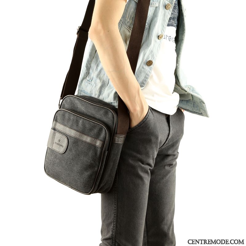 Sac À Bandoulière Homme Sac De Messager Loisir Toile Petit Sacs À Bandoulière Tendance