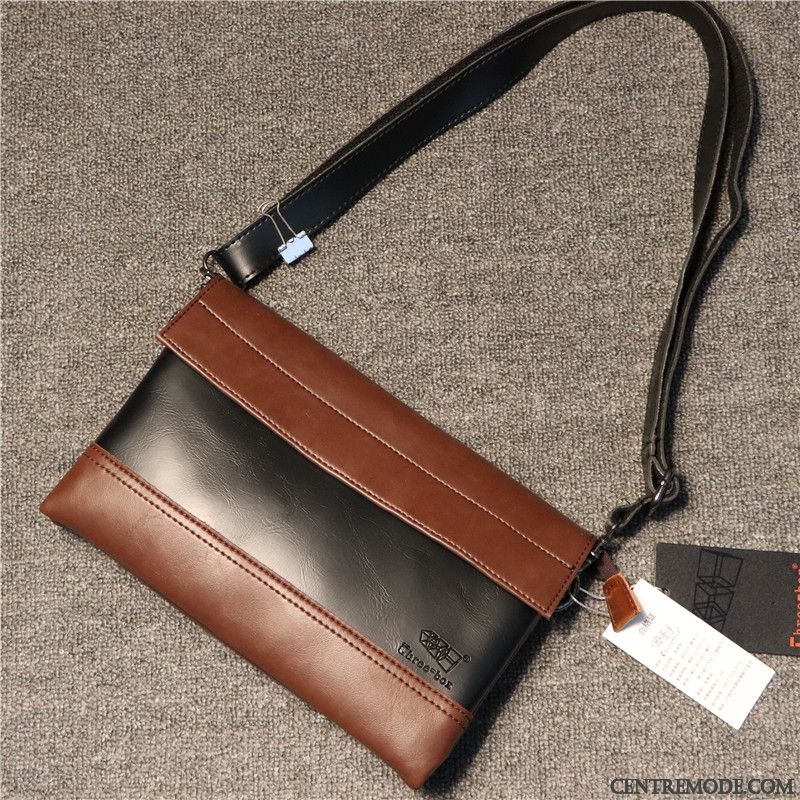 Sac À Bandoulière Homme Sacs À Bandoulière Simple Femme Pochette Le Nouveau Sac De Messager Marron