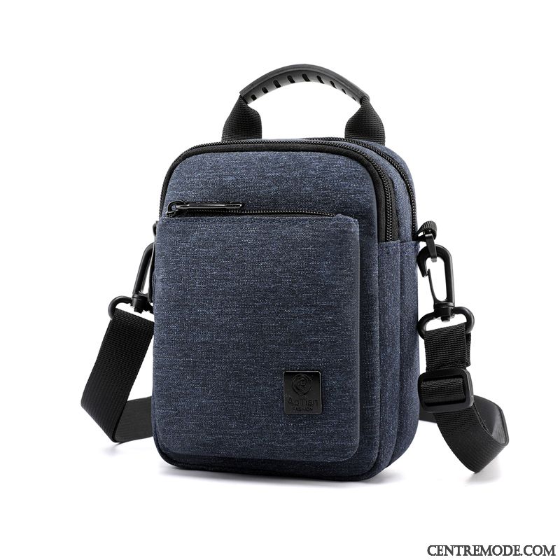 Sac À Bandoulière Homme Étanche Multifonctions Mini Téléphone Portable Été Sac De Messager Bleu Marin