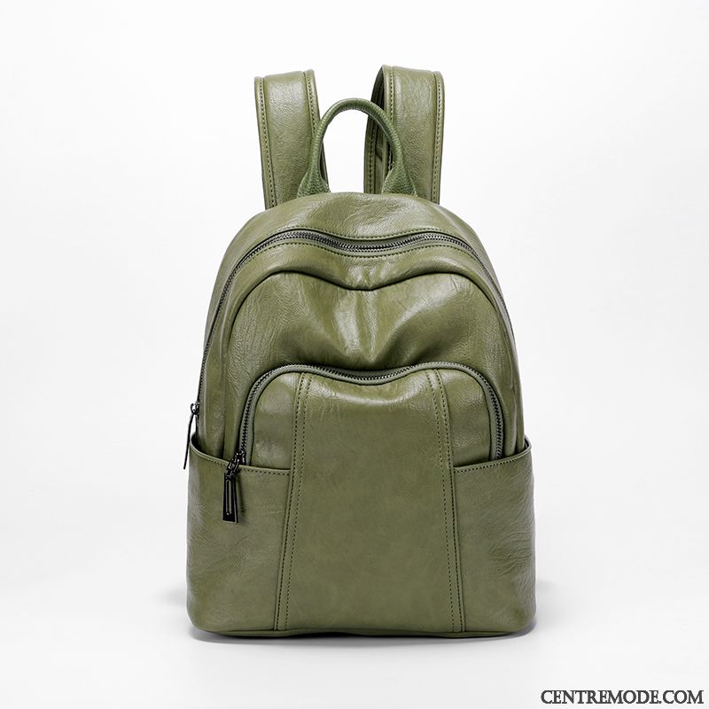 Sac À Dos Femme All-match Tourisme Loisir Le Nouveau Cuir Véritable Peau Douce