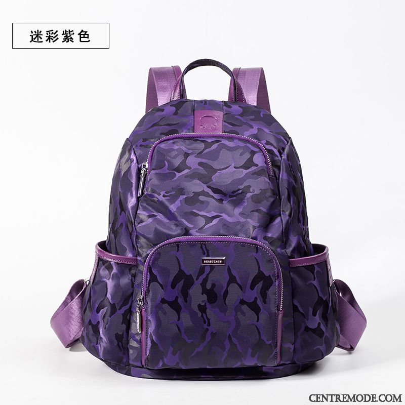 Sac À Dos Femme Antivol Lumière Voyage All-match Tourisme Multicolore Violet