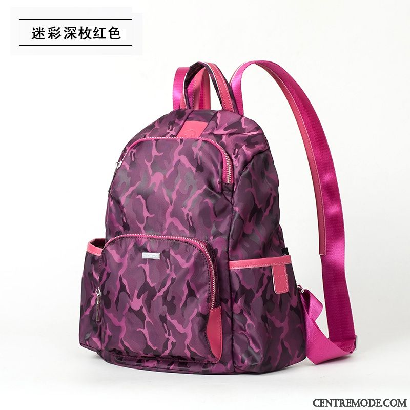 Sac À Dos Femme Antivol Lumière Voyage All-match Tourisme Multicolore Violet