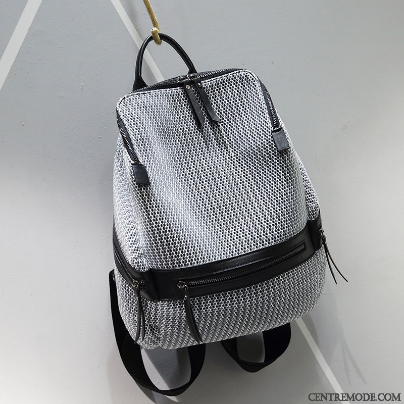 Sac À Dos Femme Britanique Grande Capacité Le Nouveau Tendance Tourisme Cartable Gris Clair