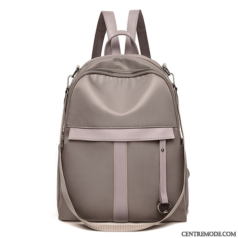 Sac À Dos Femme Cartable Tissu Oxford Le Nouveau Tendance All-match Voyage Gris