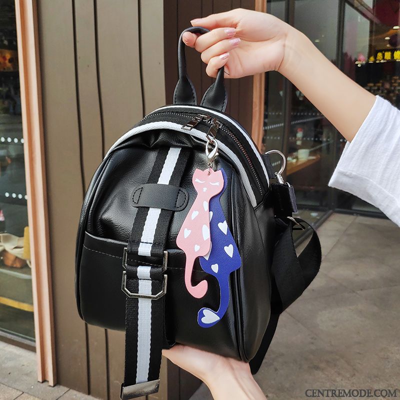 Sac À Dos Femme Le Nouveau All-match Mini Peau Douce Mode Petit Noir