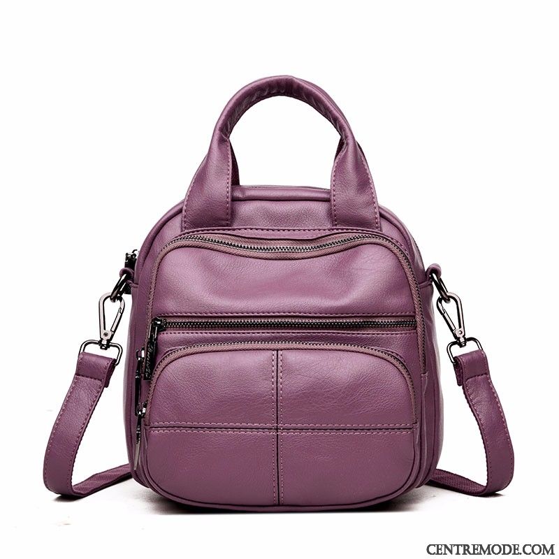 Sac À Dos Femme Le Nouveau Mini Sac À Main Peau Douce Pu Petit Violet