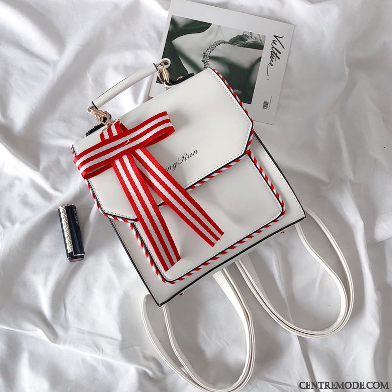 Sac À Dos Femme Mini Le Nouveau Arc Mode Petit All-match Blanc