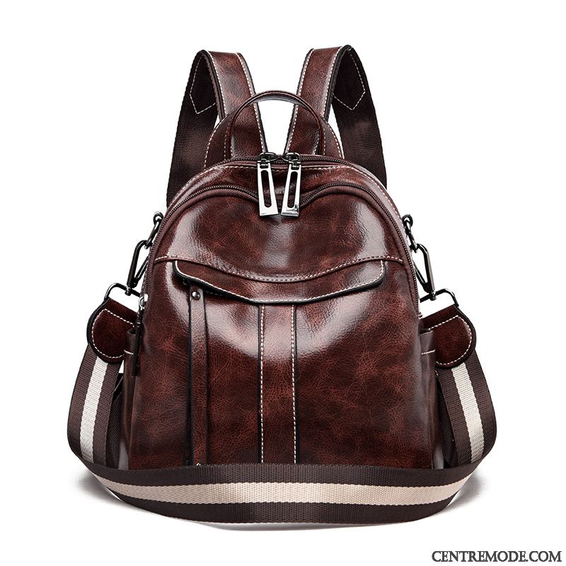 Sac À Dos Femme Mode All-match Le Nouveau Petit Peau Douce Tendance Marron