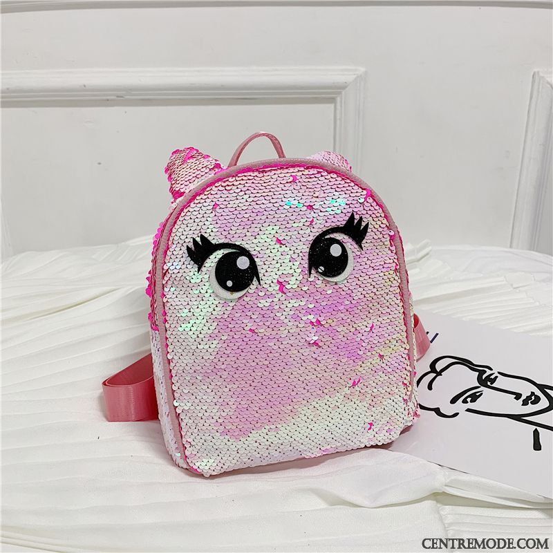 Sac À Dos Femme Mode Cartable Petit Été Paillettes Voyage Rose