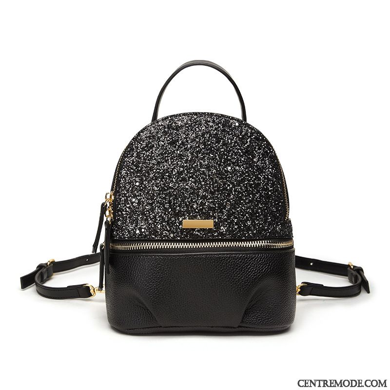 Sac À Dos Femme Mode Réseau Paillettes Petit Tendance Le Nouveau Noir Rouge