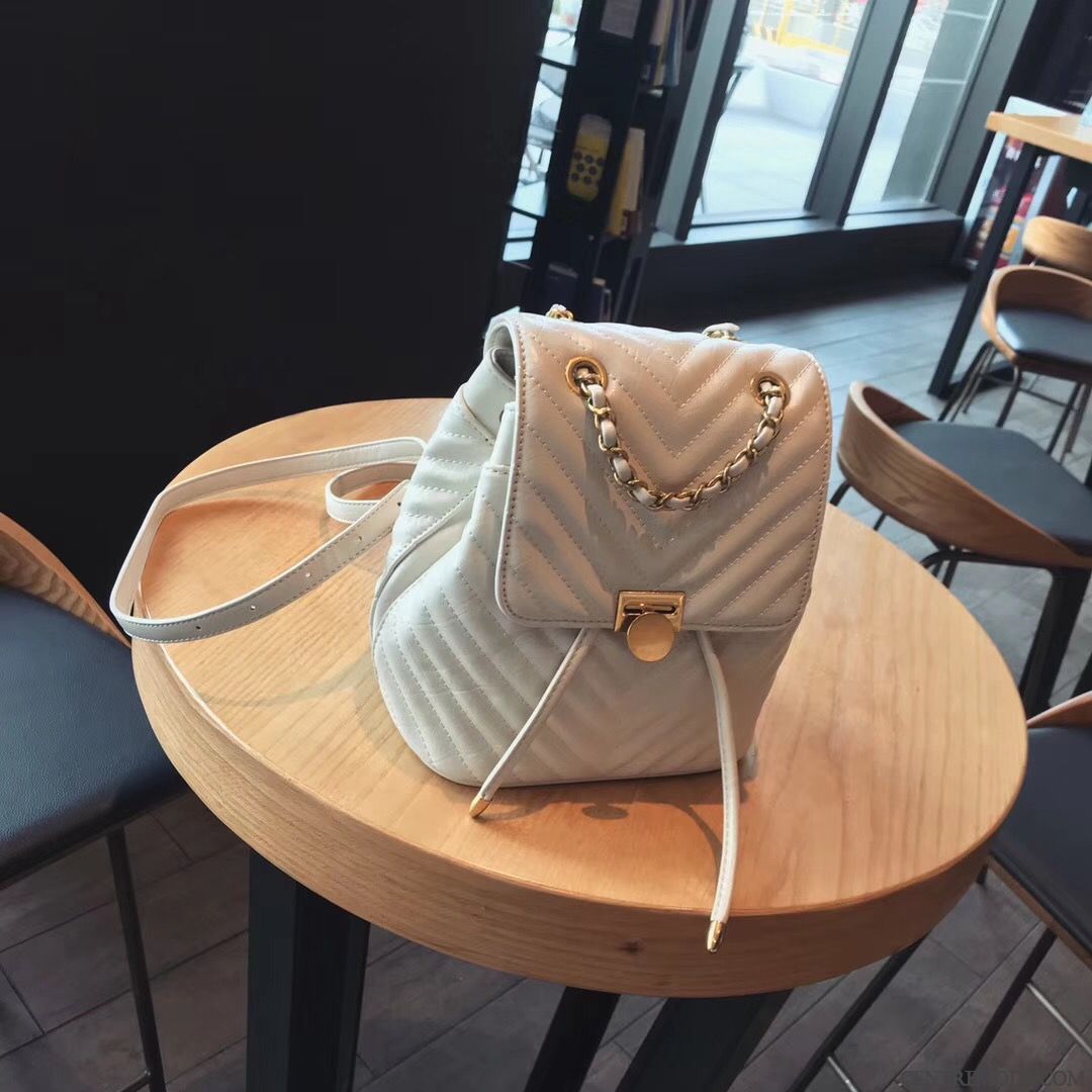 Sac À Dos Femme Mode Tendance All-match Le Nouveau Petit Rhombe Blanc Rouge