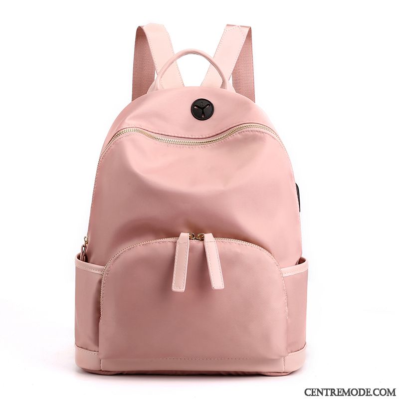 Sac À Dos Femme Tendance Toile Mode Tissu Oxford Nylon Voyage Rose