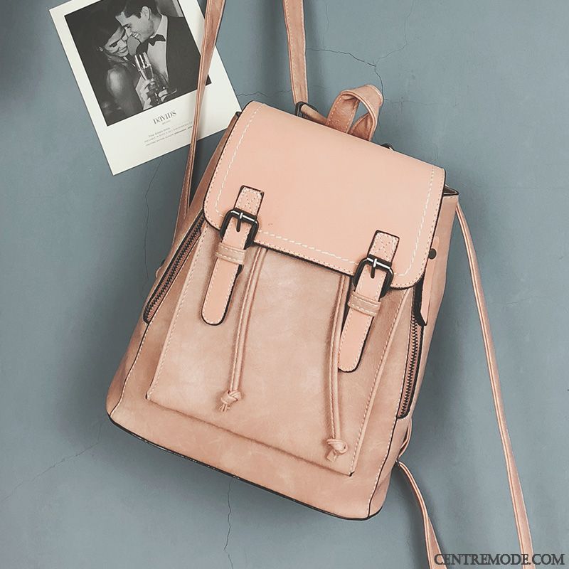 Sac À Dos Femme Étudiant Le Nouveau Cartable All-match Tendance Mode Rose