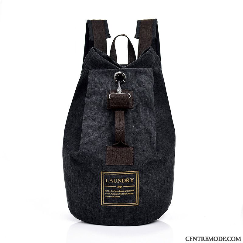 Sac À Dos Homme Cartable Campus Grande Capacité Loisir Toile Voyage Noir