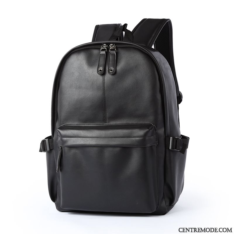 Sac À Dos Homme Cartable Milieu Tendance École Secondaire Étudiant Sac D'ordinateur Portable Noir