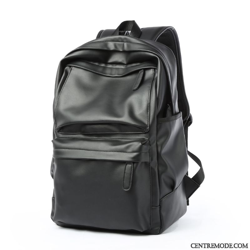 Sac À Dos Homme Cartable Milieu Tendance École Secondaire Étudiant Sac D'ordinateur Portable Noir