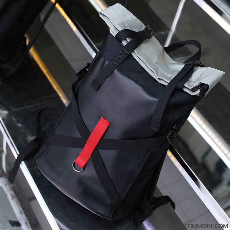 Sac À Dos Homme Cartable Mode Voyage Rue Hip Hop Tendance Noir
