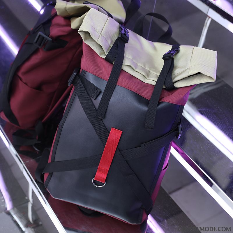 Sac À Dos Homme Cartable Mode Voyage Rue Hip Hop Tendance Noir