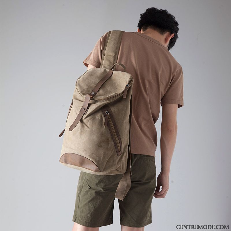 Sac À Dos Homme Cartable Sac D'ordinateur Portable Toile Loisir Voyage Mode Bleu