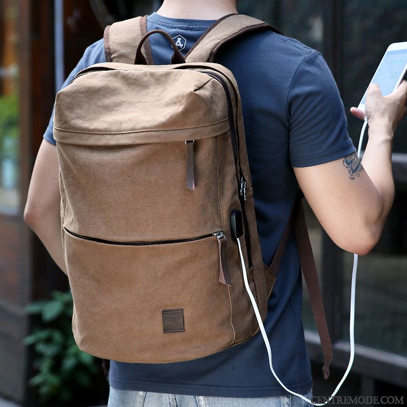 Sac À Dos Homme Entreprise Multifonctions Cartable Loisir Voyage Étudiant Gris