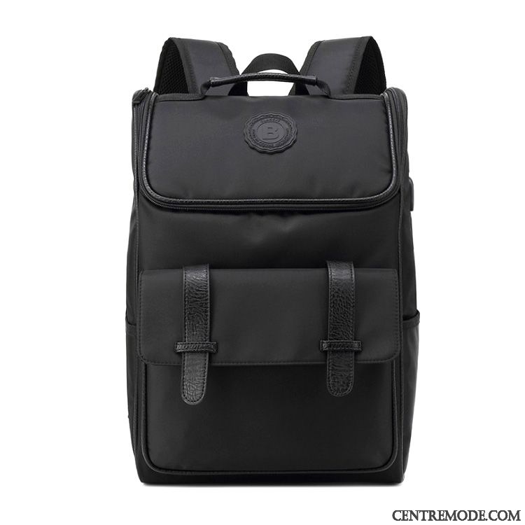 Sac À Dos Homme Jeunesse Loisir Voyage Tendance École Secondaire Nylon Noir