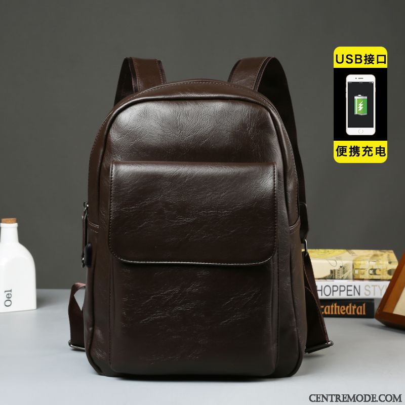 Sac À Dos Homme Le Nouveau Entreprise Tendance Étudiant Qualité Voyage Noir