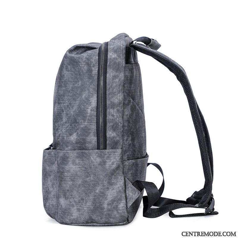 Sac À Dos Homme Loisir Grande Capacité Cuir Étudiant Entreprise Tendance Gris