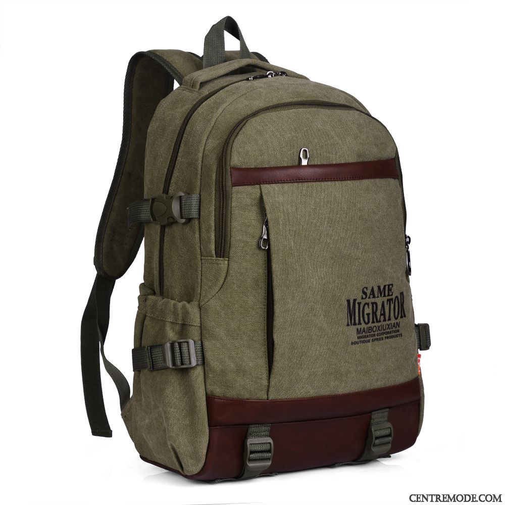 Sac À Dos Homme Loisir Sac D'ordinateur Portable Cartable Toile Étudiant Milieu