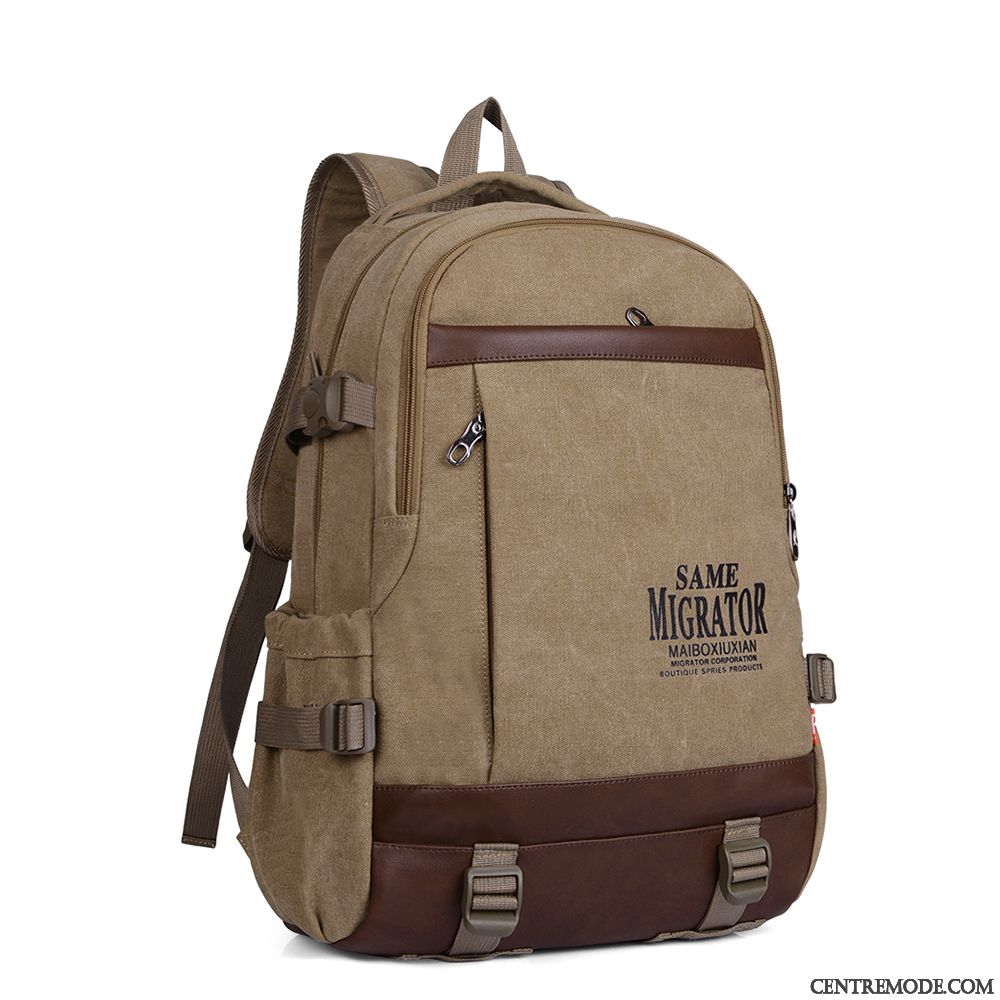 Sac À Dos Homme Loisir Sac D'ordinateur Portable Cartable Toile Étudiant Milieu
