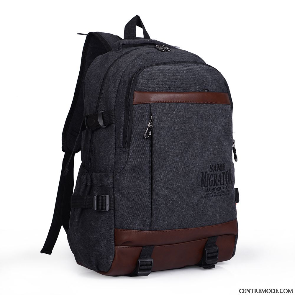 Sac À Dos Homme Loisir Sac D'ordinateur Portable Cartable Toile Étudiant Milieu
