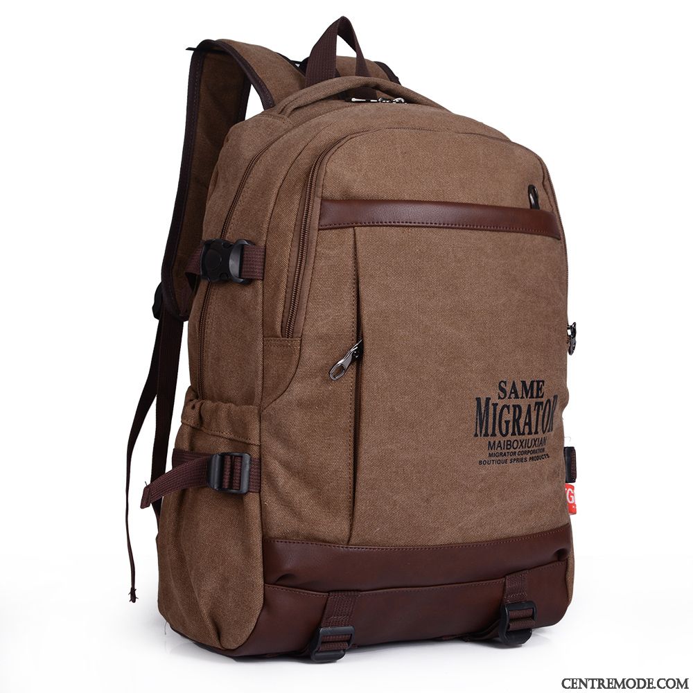 Sac À Dos Homme Loisir Sac D'ordinateur Portable Cartable Toile Étudiant Milieu