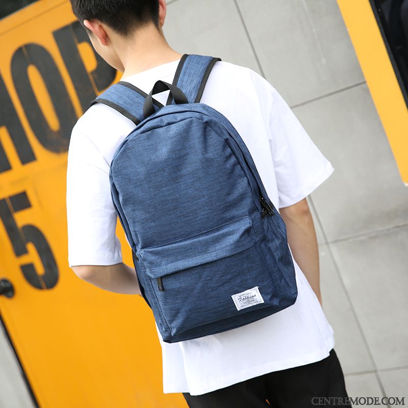 Sac À Dos Homme Loisir Toile Femme Étudiant Original Britanique Pure Gris