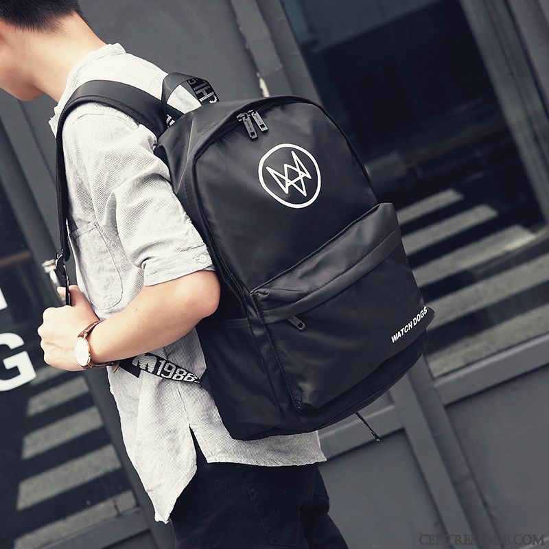 Sac À Dos Homme Loisir Toile Femme Étudiant Original Britanique Pure Gris