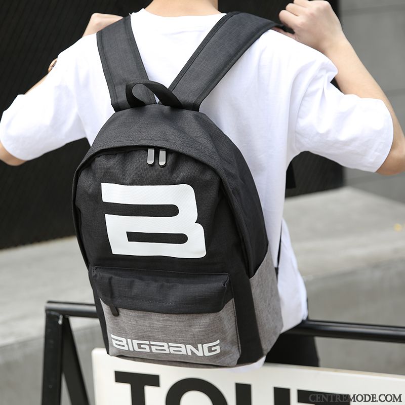 Sac À Dos Homme Loisir Toile Femme Étudiant Original Britanique Pure Gris