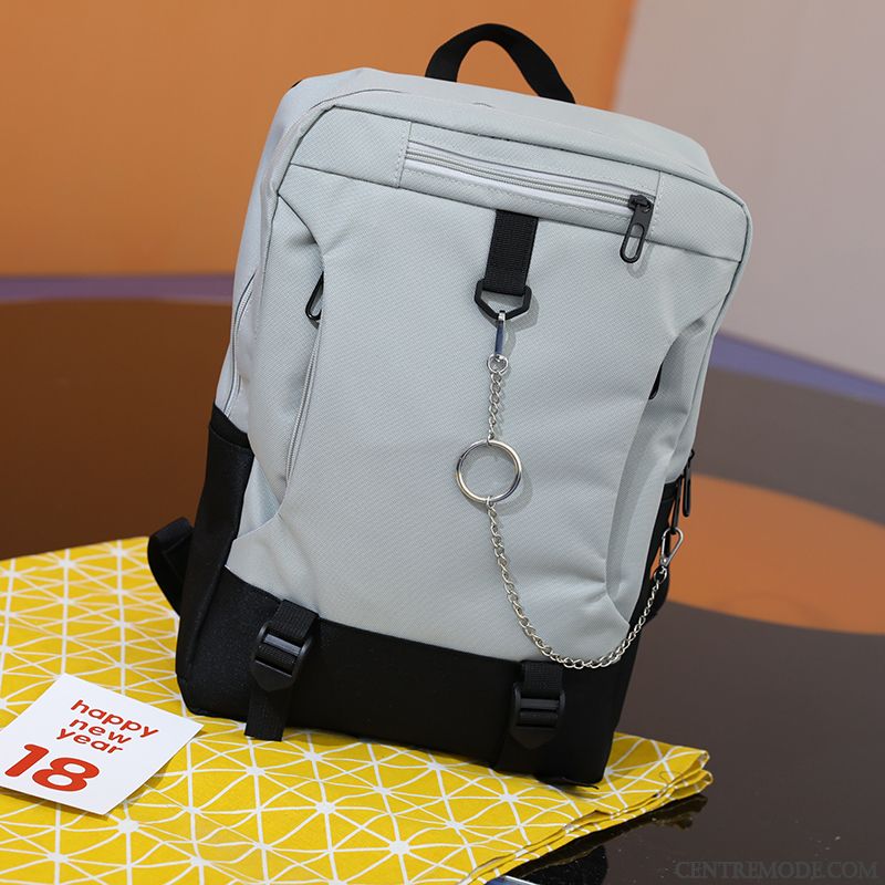 Sac À Dos Homme Loisir Toile Femme Étudiant Original Britanique Pure Gris