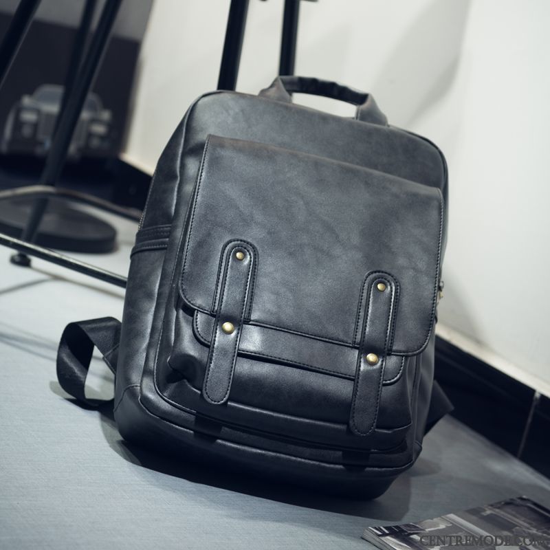 Sac À Dos Homme Mode Cartable Loisir Sac D'ordinateur Portable Rétro Britanique Brun