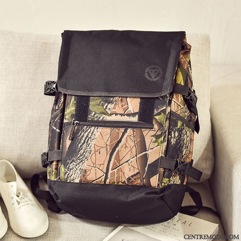 Sac À Dos Homme Mode Toile Voyage Cartable Gros Loisir Noir
