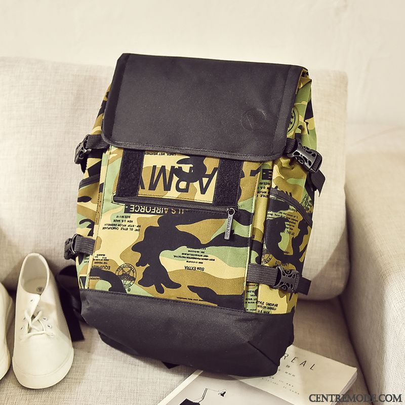 Sac À Dos Homme Mode Toile Voyage Cartable Gros Loisir Noir
