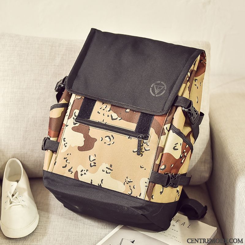 Sac À Dos Homme Mode Toile Voyage Cartable Gros Loisir Noir